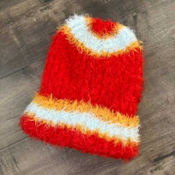 Free People Accessories - NWOT Free People Airy Rib Stripe Beanie Red